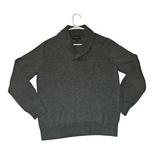 Banana Republic Pullover Sweater Medium Women's V-Neck Gray Long Sleeve